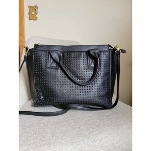 Olivia + Joy Black Shoulder Tote Bag PU